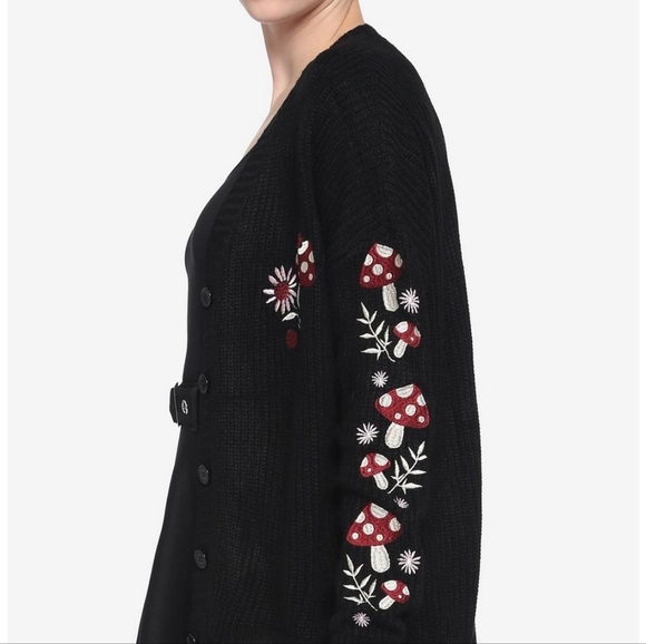 Hot Topic Mushroom Floral Embroidered Cardigan - Picture 5 of 13